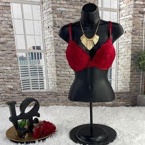 DEFECTS Women’s Candies Red Lace & Floral Print Push Up Padded Bra (36D) EM15